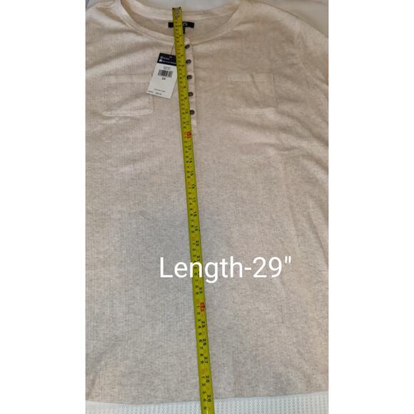 Chaps Womens Beige Top PLUS Sz 3X Lightweight Wide Ribbing Pockets River NWT - Picture 9 of 15